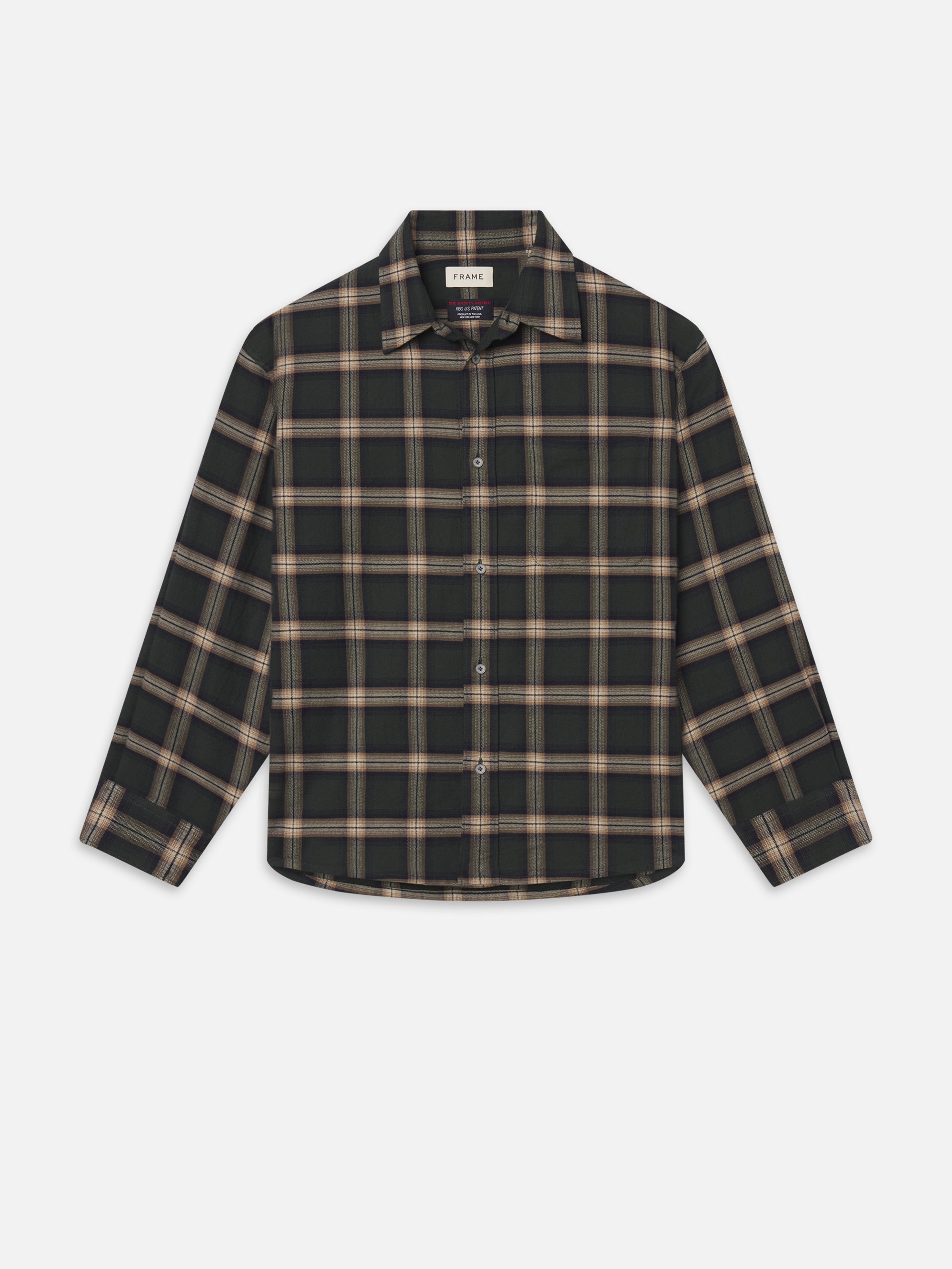 THE SOCIETY ARCHIVE VINTAGE PLAID SHIRT BEIGE PLAID