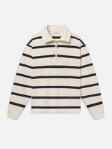 Striped Half-Zip Sweatshirt -- Navy Stripe