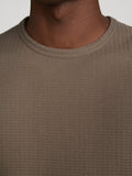 Jacquard Stripe Tee -- Soft Taupe