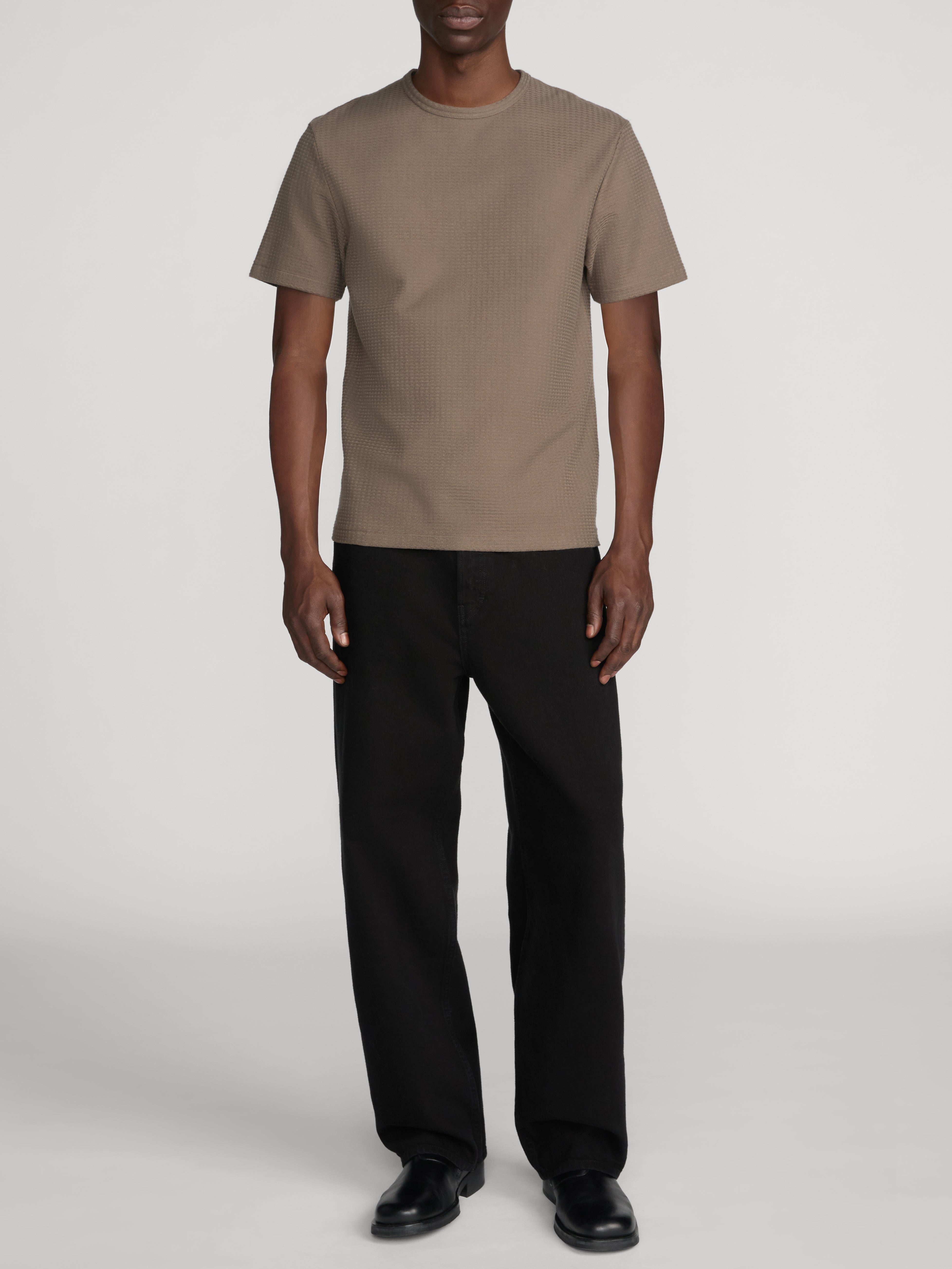 Jacquard Stripe Tee -- Soft Taupe