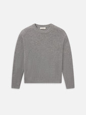 Lightweight Cashmere Sweater -- Light Grey Melange