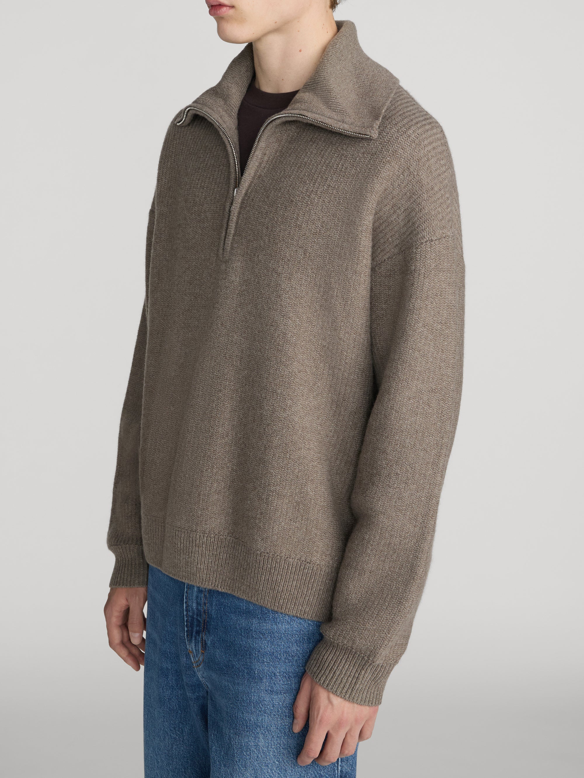 Retro Polo Sweater -- Soft Taupe