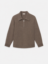 Retro Polo Sweater -- Soft Taupe