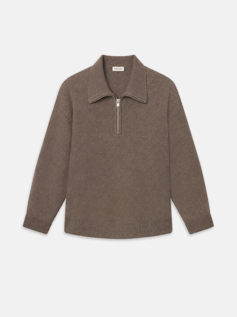 Retro Polo Sweater -- Soft Taupe