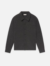 Boiled Wool Shirt Sweater -- Dark Grey