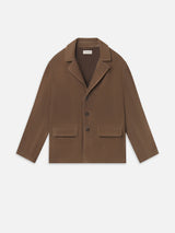 Suede Blazer -- Soft Taupe
