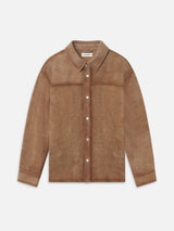 Suede Shirt Jacket -- Warm Beige