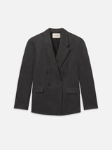 Tweed Double Breasted Blazer -- Grey Stripe