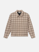 Plaid Zip Overshirt -- Brown Plaid