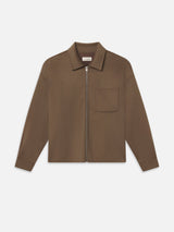 Double Face Zip Shirt Jacket -- Soft Taupe