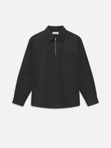 Half Zip Overshirt -- Grey Melange