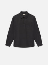 Half Zip Overshirt -- Grey Melange