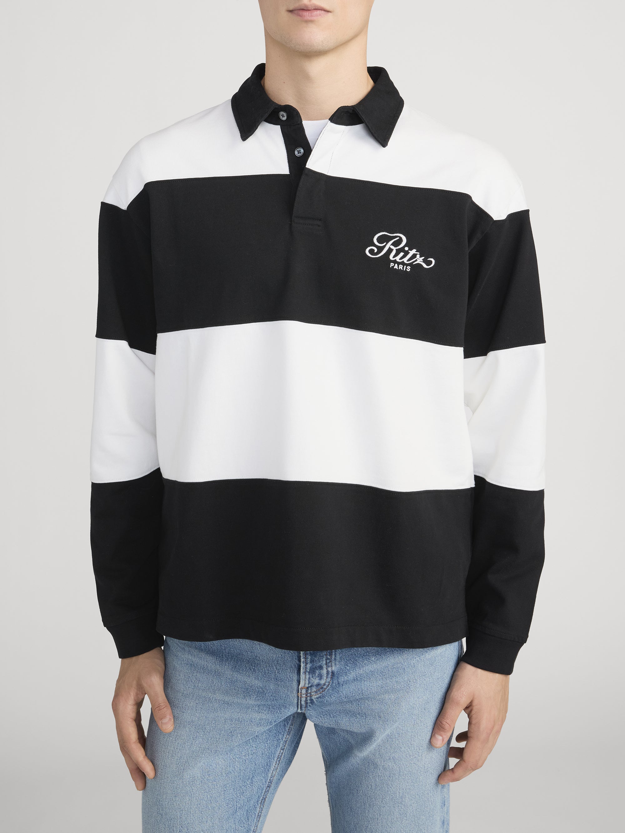 RITZ RUGBY POLO SHIRT CREAM/BLACK