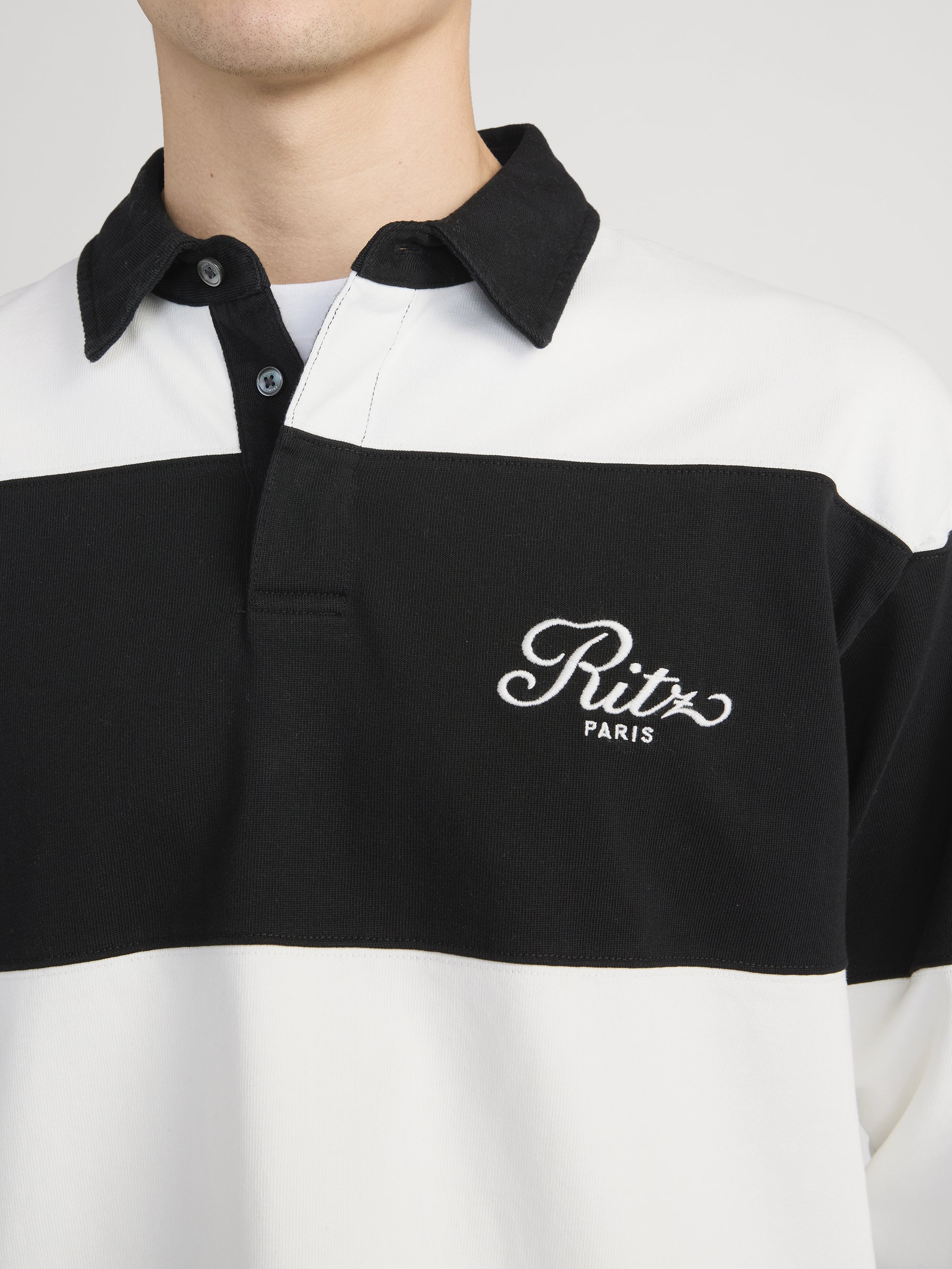 RITZ RUGBY POLO SHIRT CREAM/BLACK RITZ RUGBY POLO SHIRT CREAM/BLACK