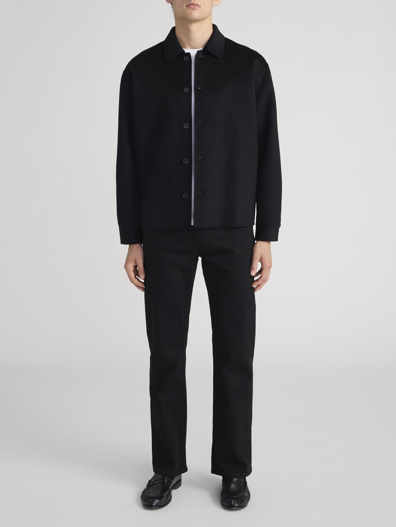 Double Face Shirt Jacket -- Black