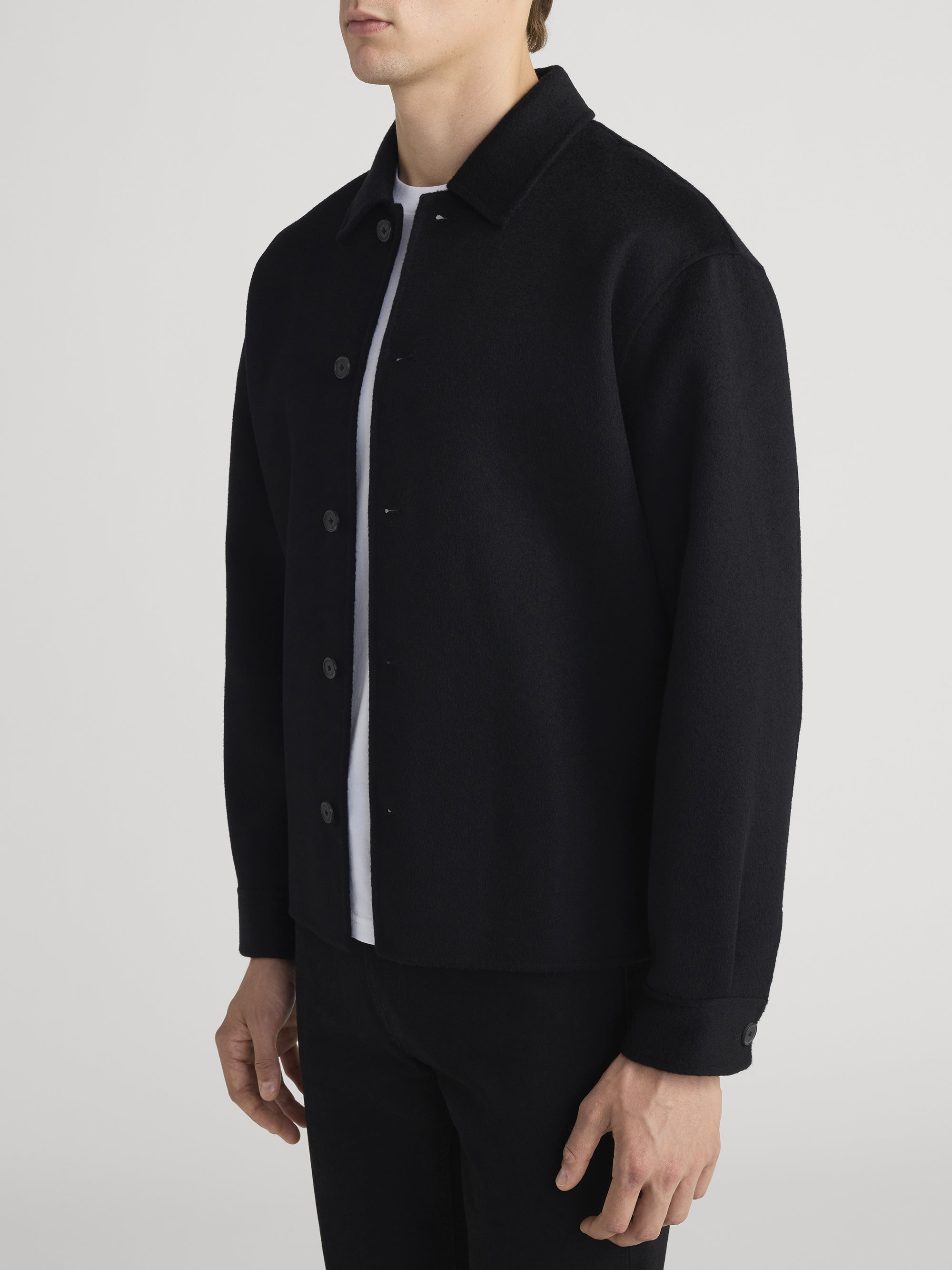 DOUBLE FACE SHIRT JACKET BLACK