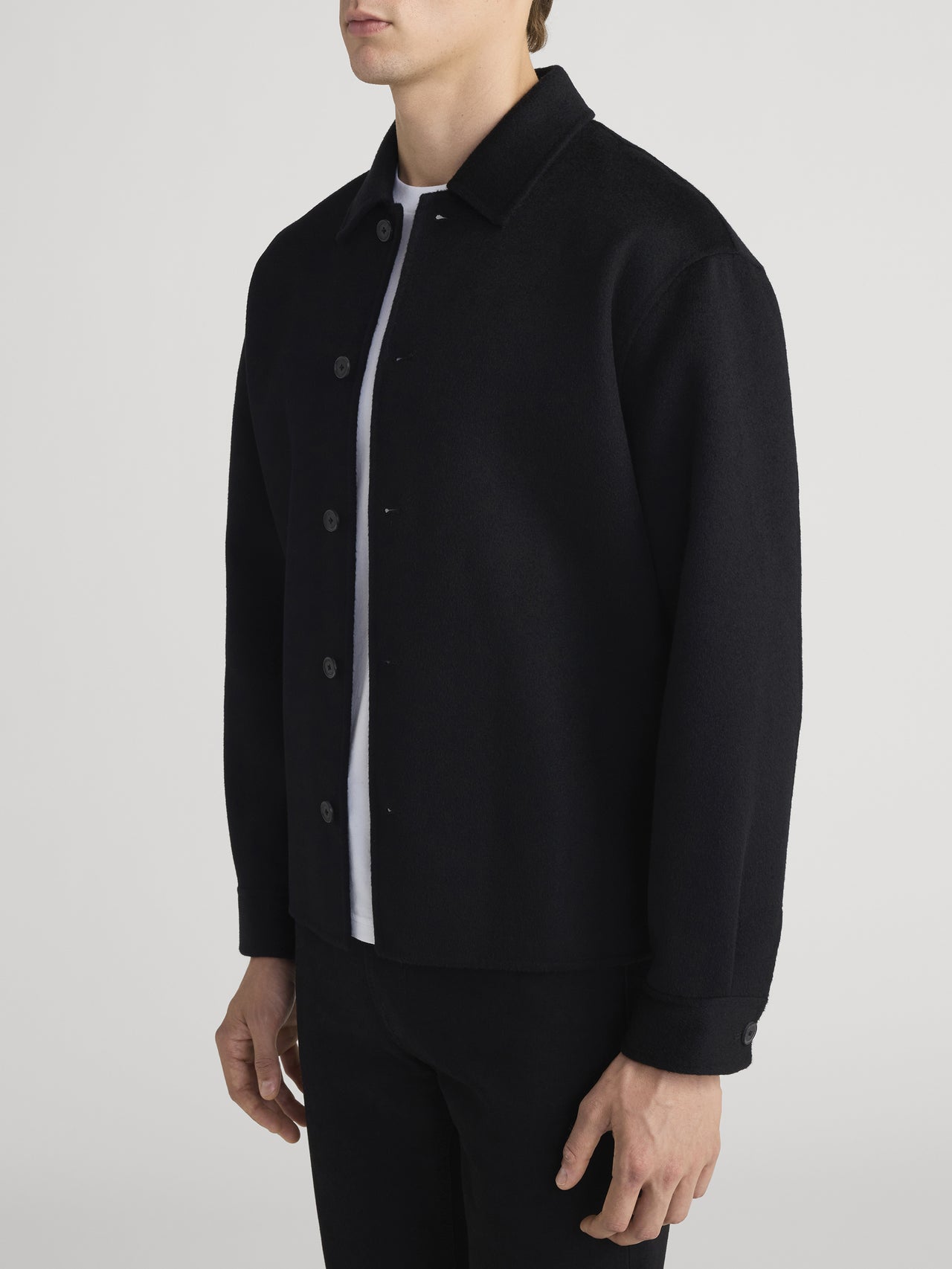 Double Face Shirt Jacket -- Black