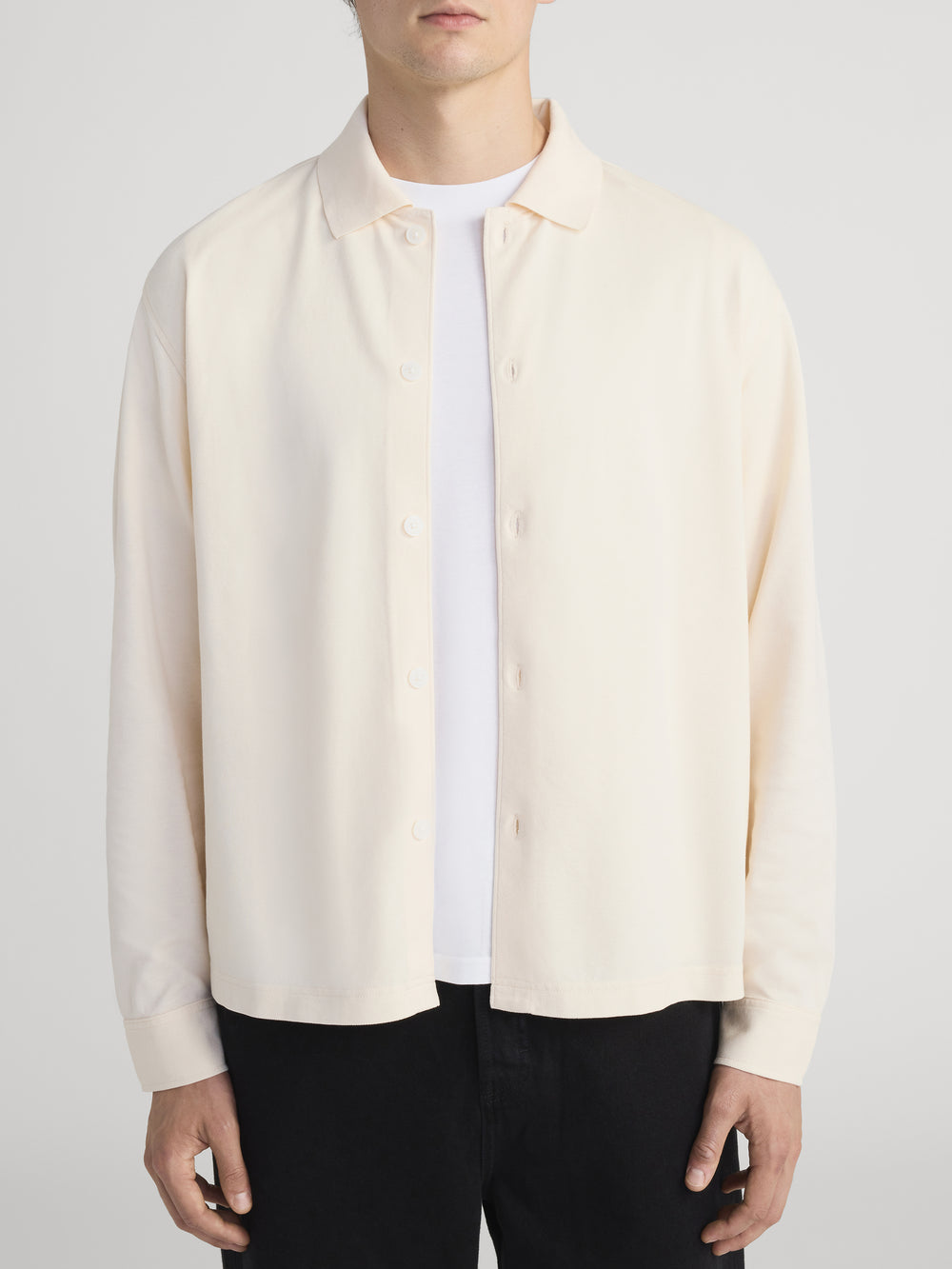 L/S BUTTON DOWN PIQUE SHIRT CREAM L/S BUTTON DOWN PIQUE SHIRT CREAM