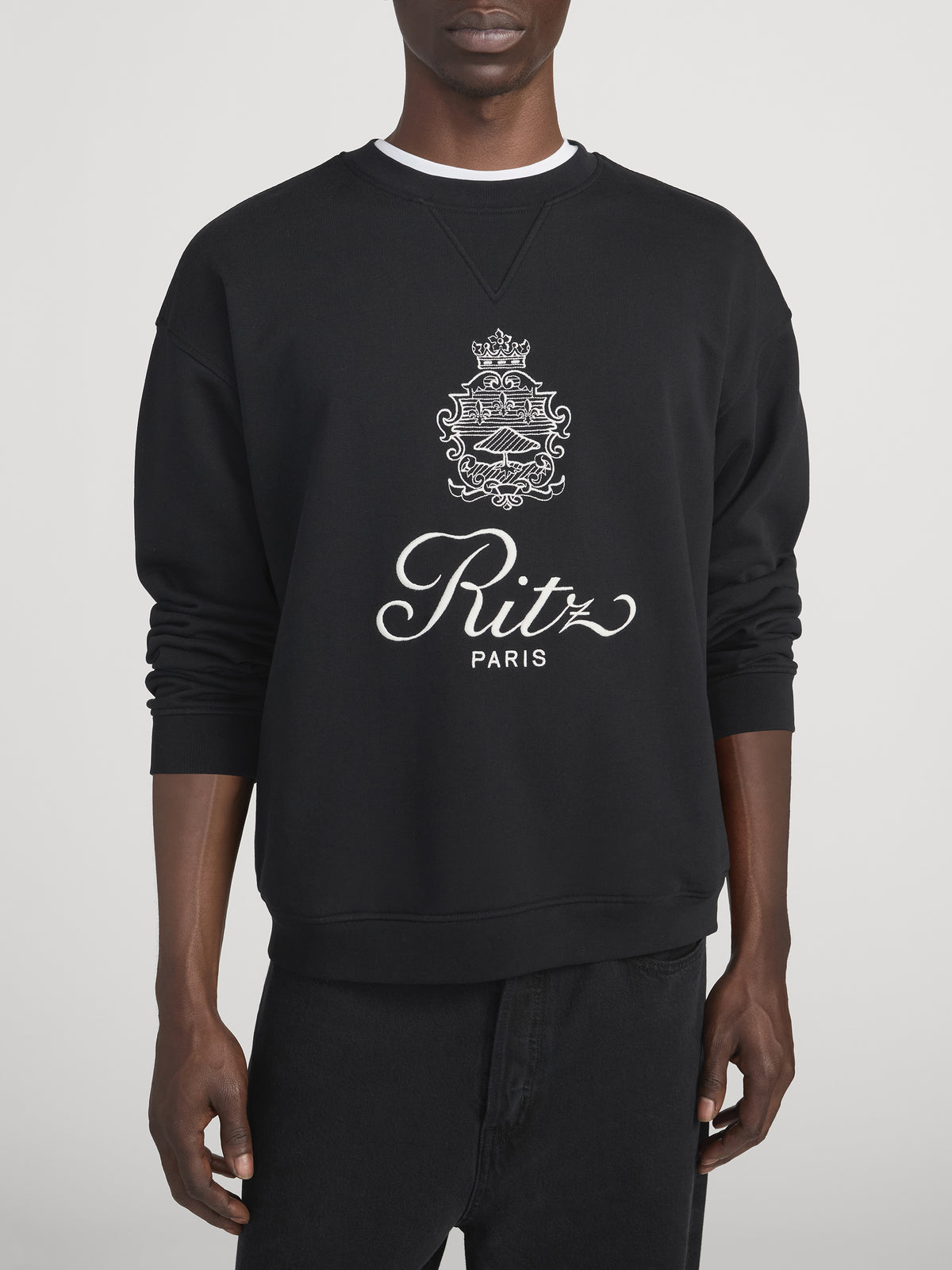 Ritz Sweatshirt Front Detail On Model