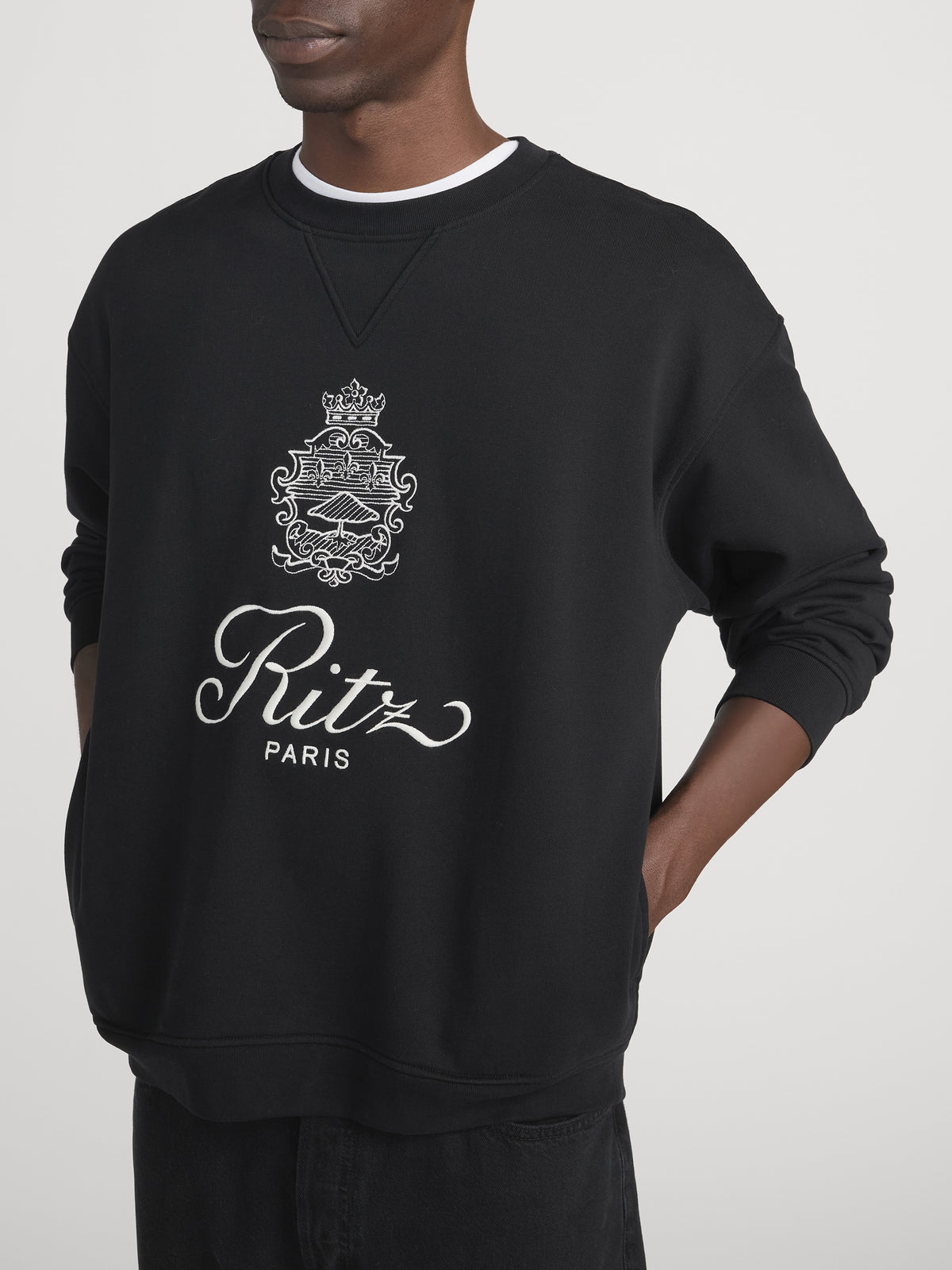 Ritz Sweatshirt Side On Model 