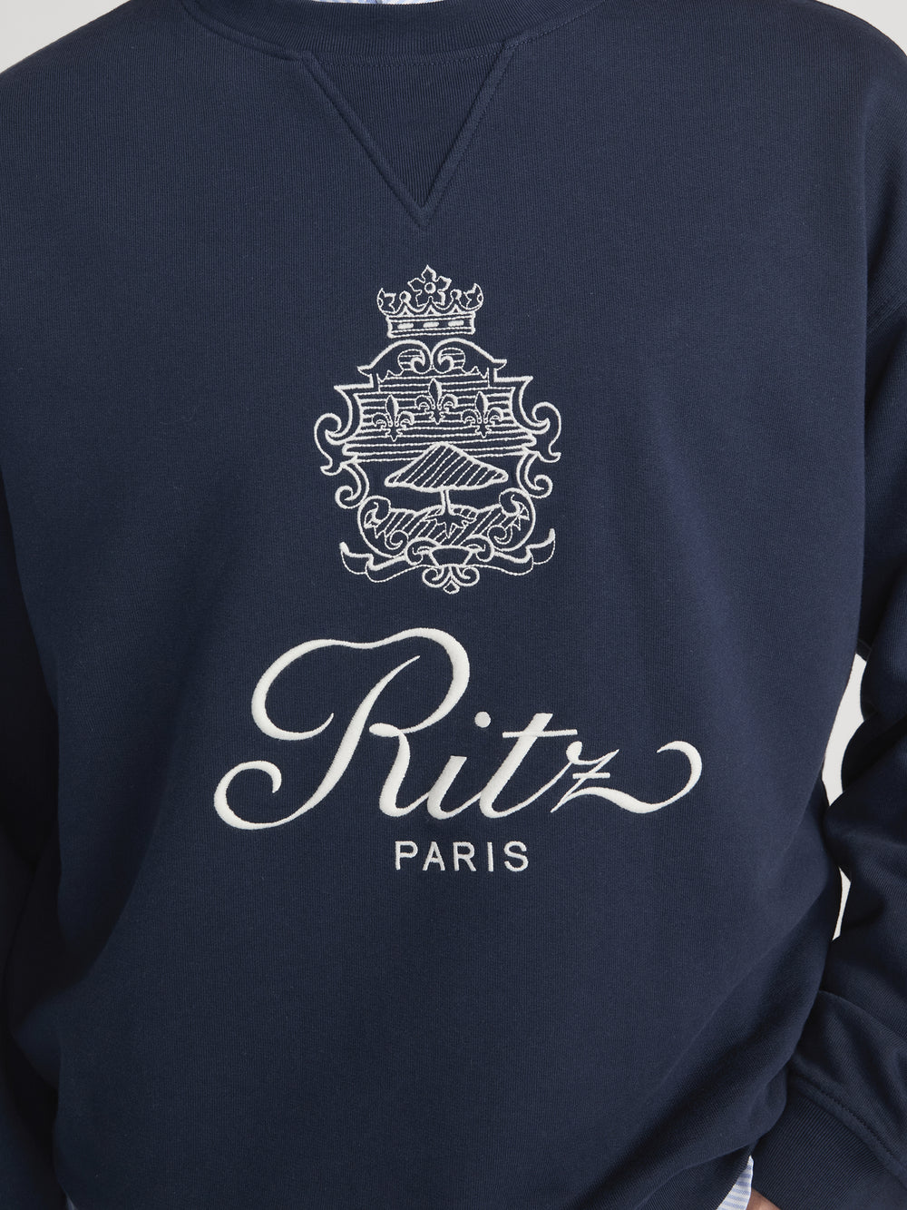 Ritz Sweatshirt Front Detail On Model 