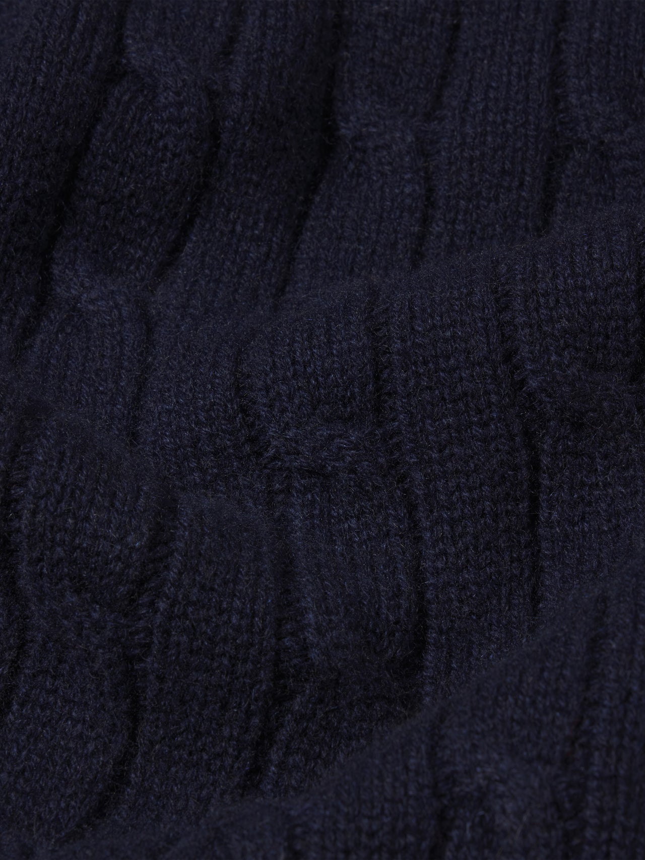 Cable Polo Sweater -- Dark Navy