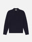 Cable Polo Sweater -- Dark Navy