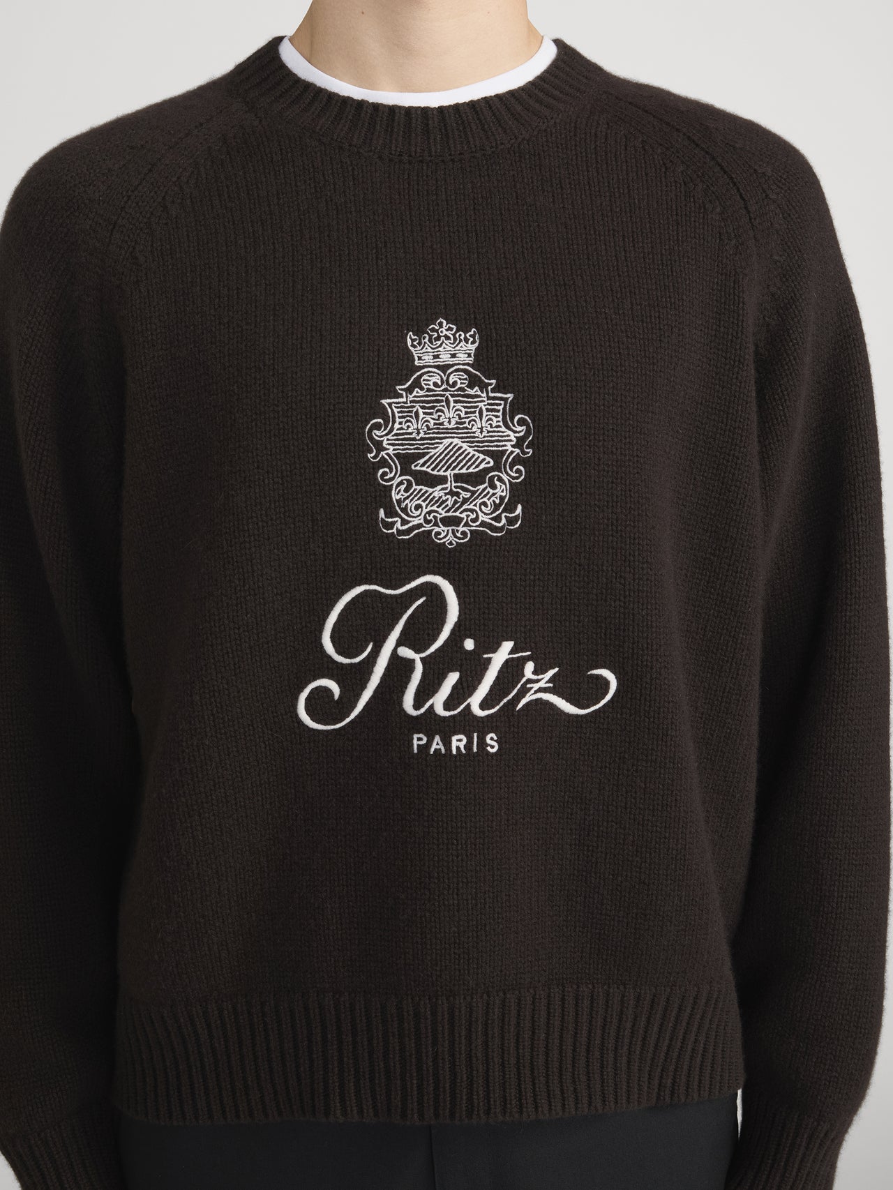 Ritz Sweater Front Detail On Model 