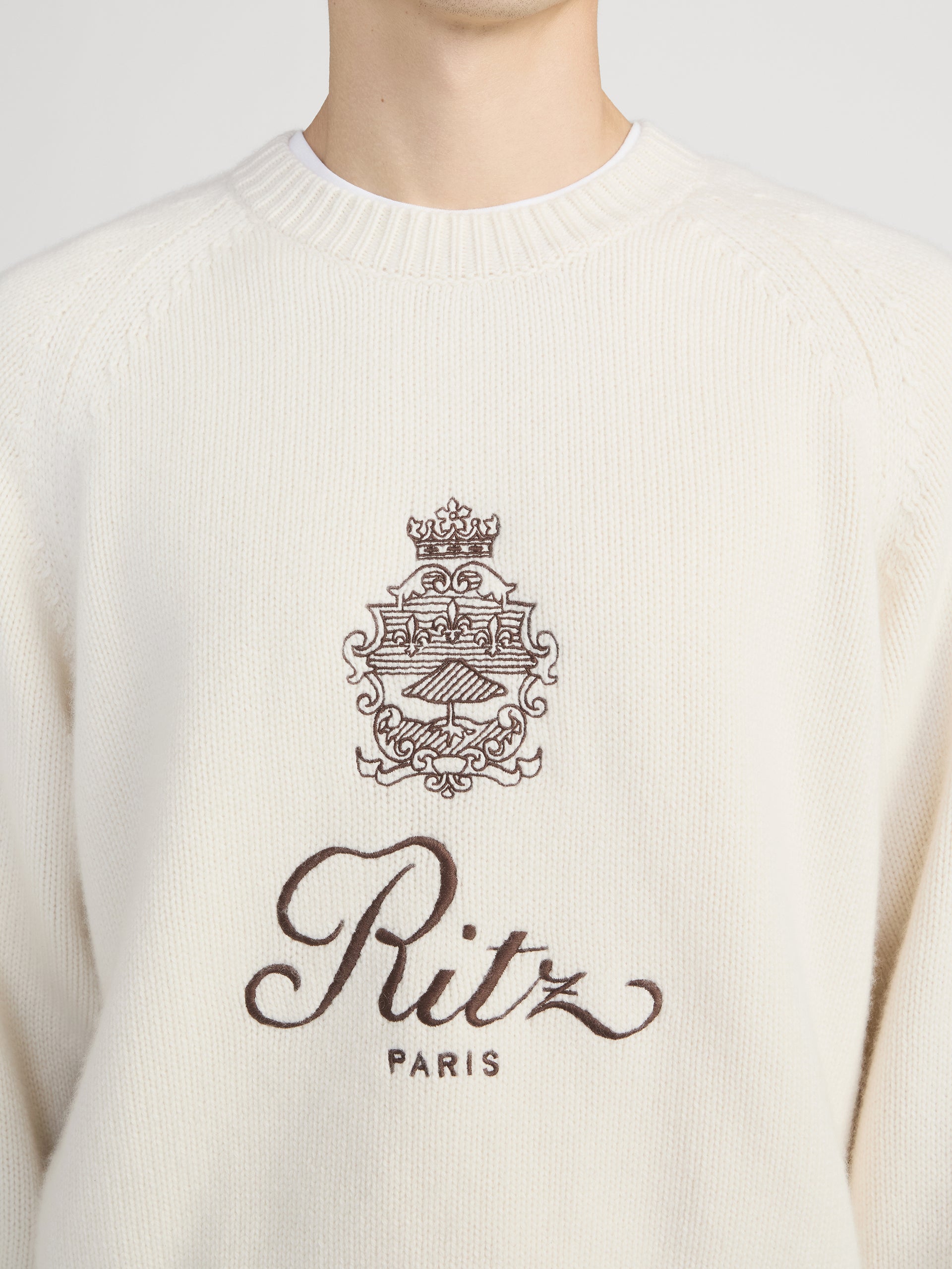 Ritz Sweater Front Detail Shot On Model 