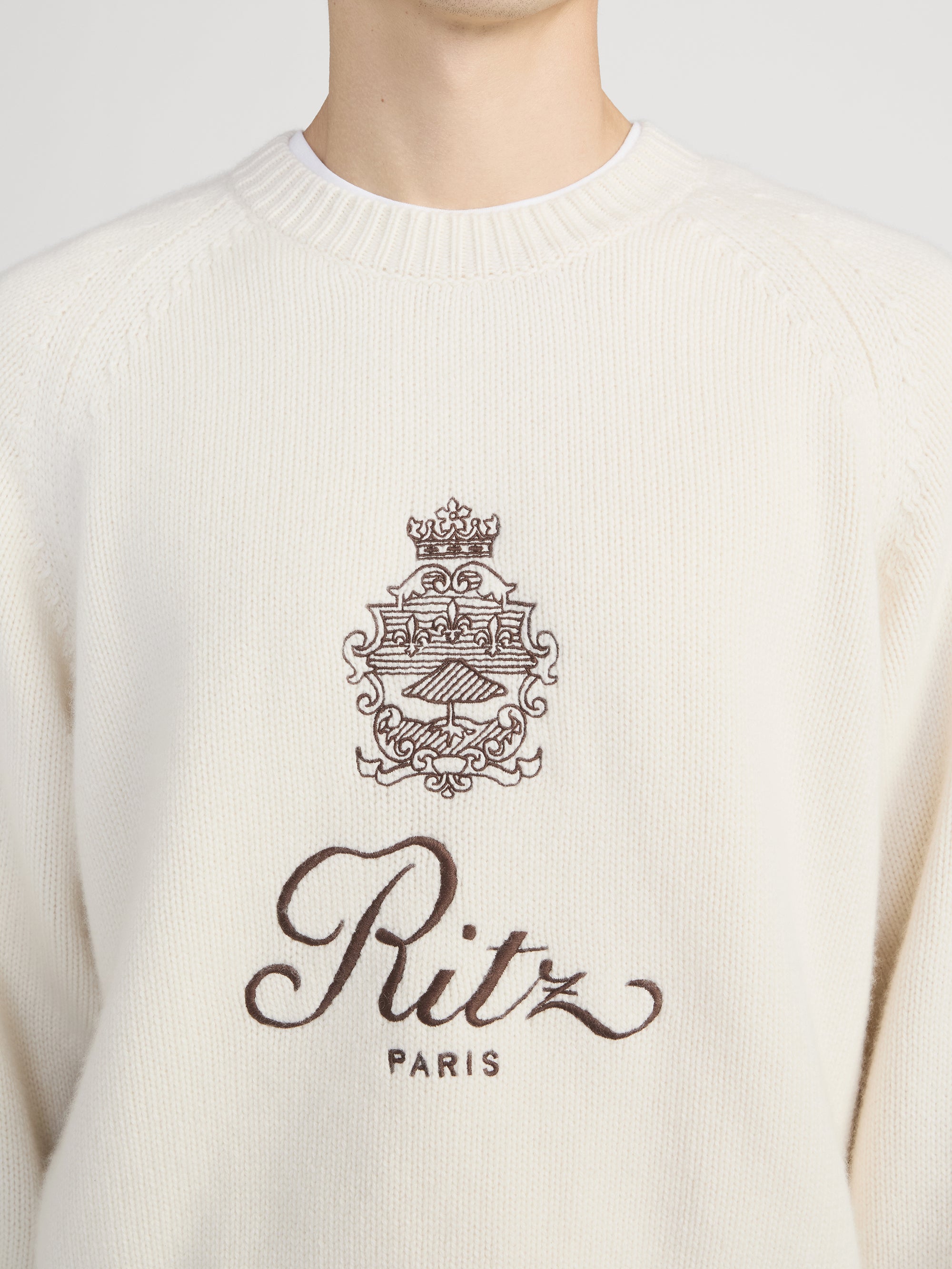 Ritz Sweater Front Detail Shot On Model 