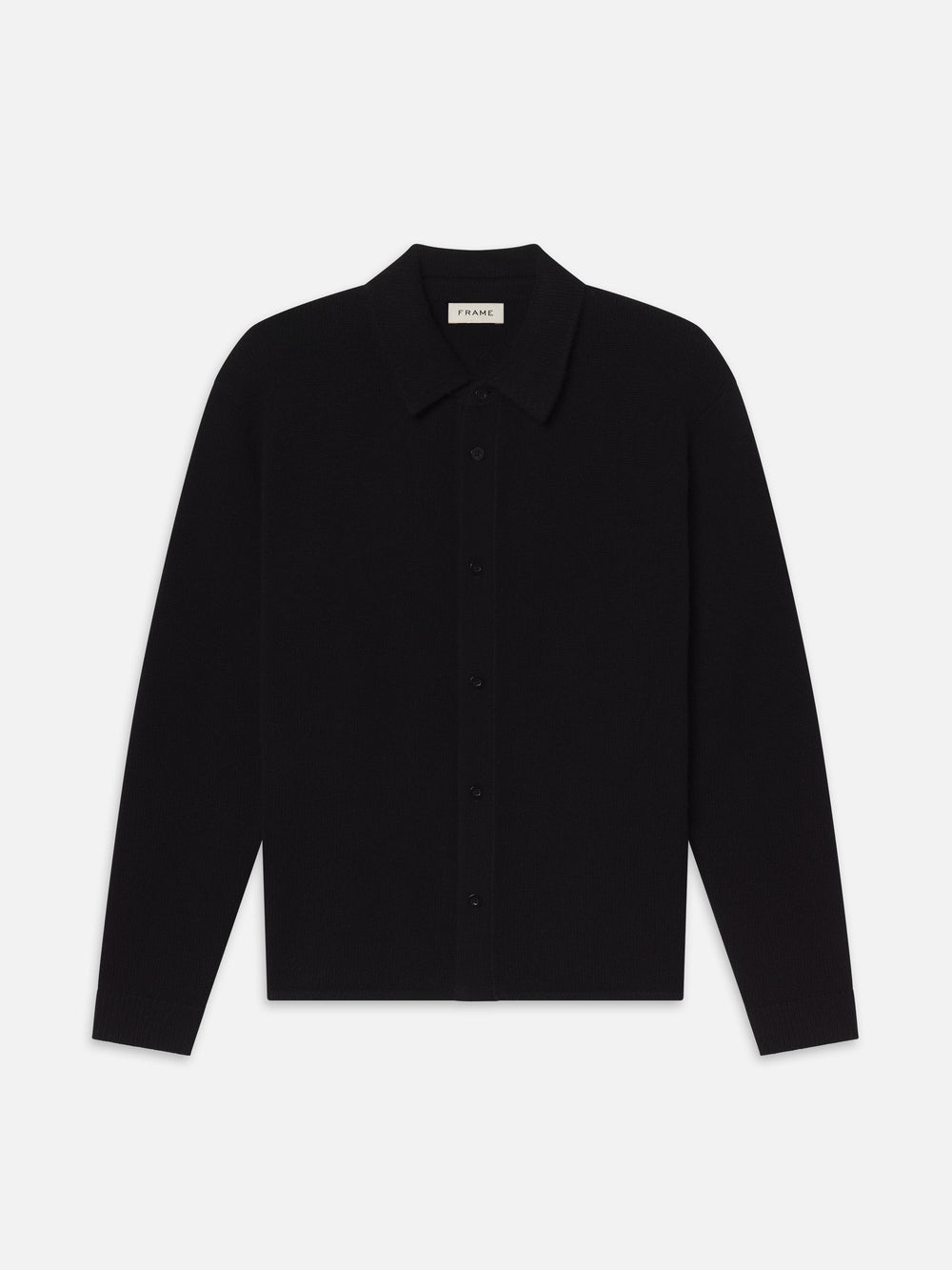 Cashmere Shirt Sweater -- Black