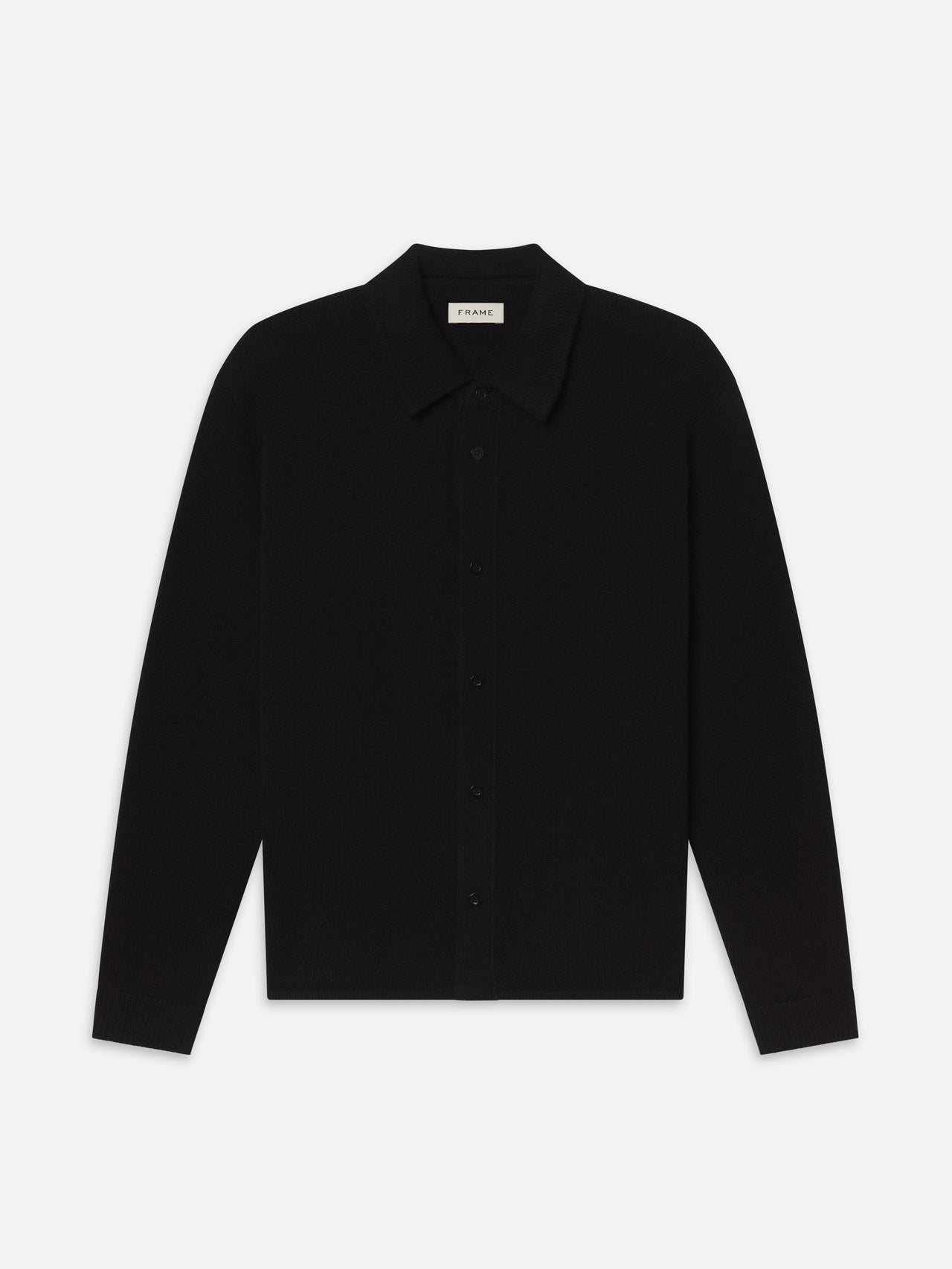 Cashmere Shirt Sweater -- Black