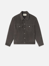 Suede Trucker Jacket -- Dark Grey