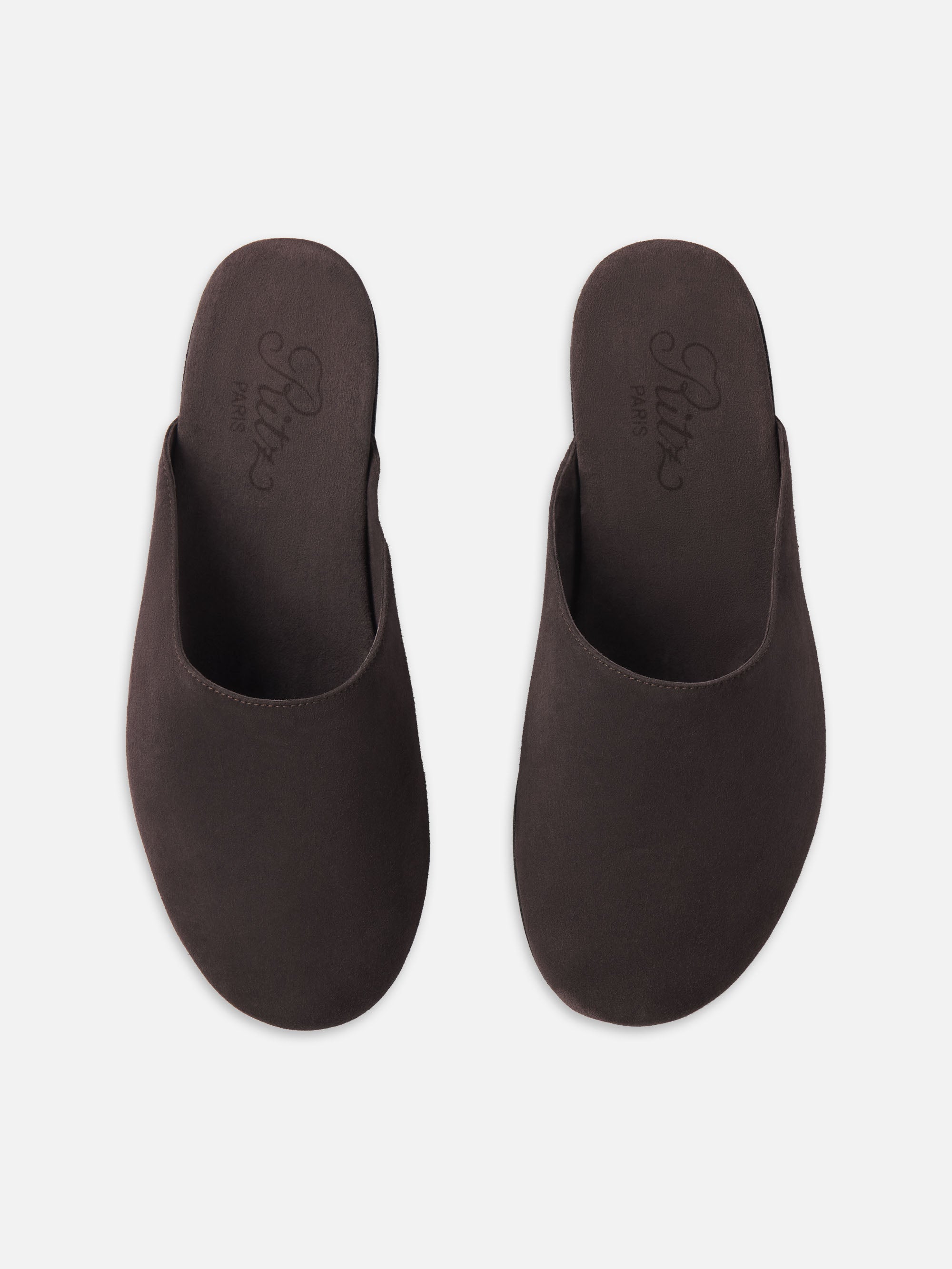 RITZ UNISEX SUEDE MULE CHOCOLATE BROWN