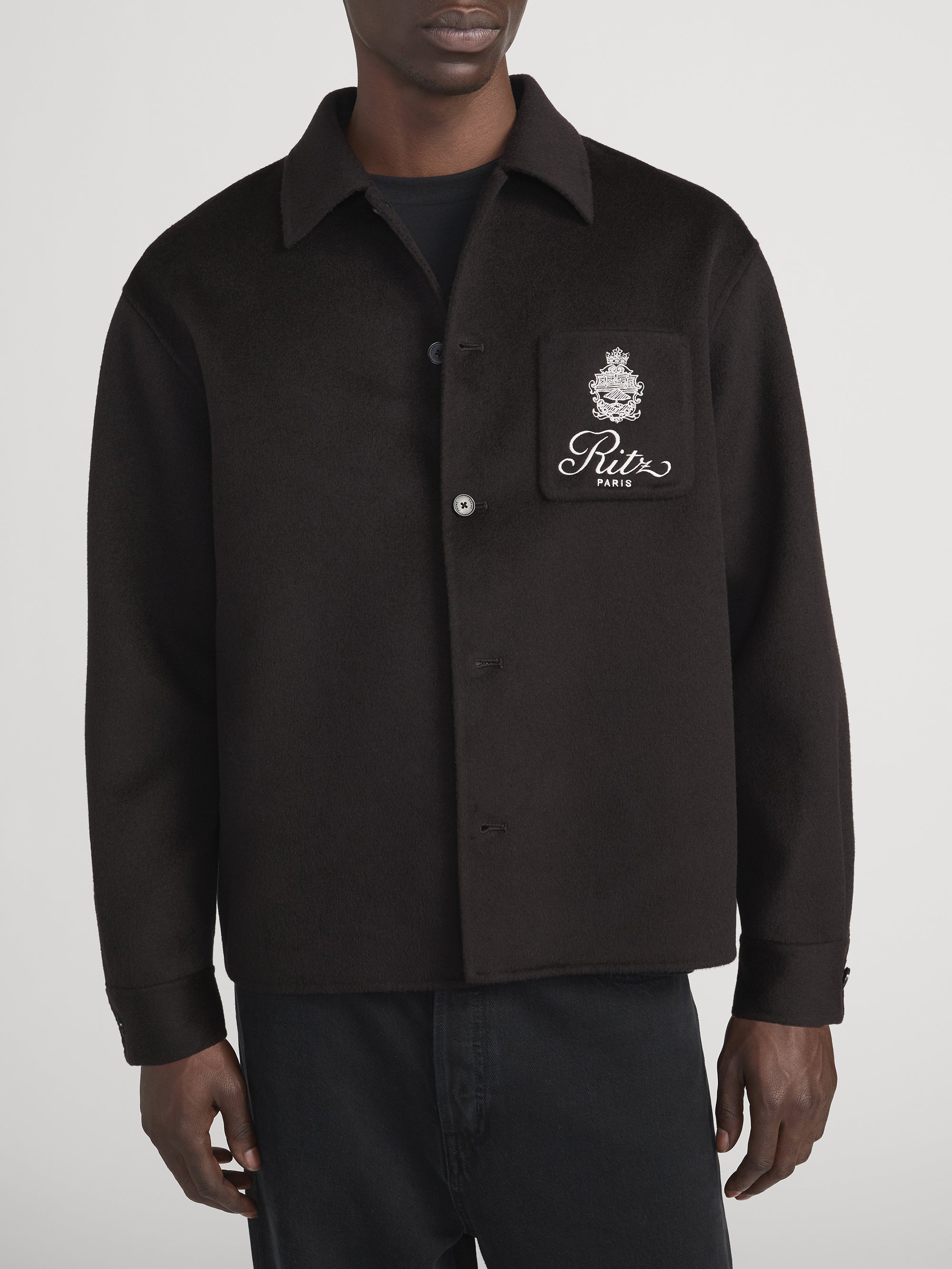 Ritz Overshirt Front Detail On Model 