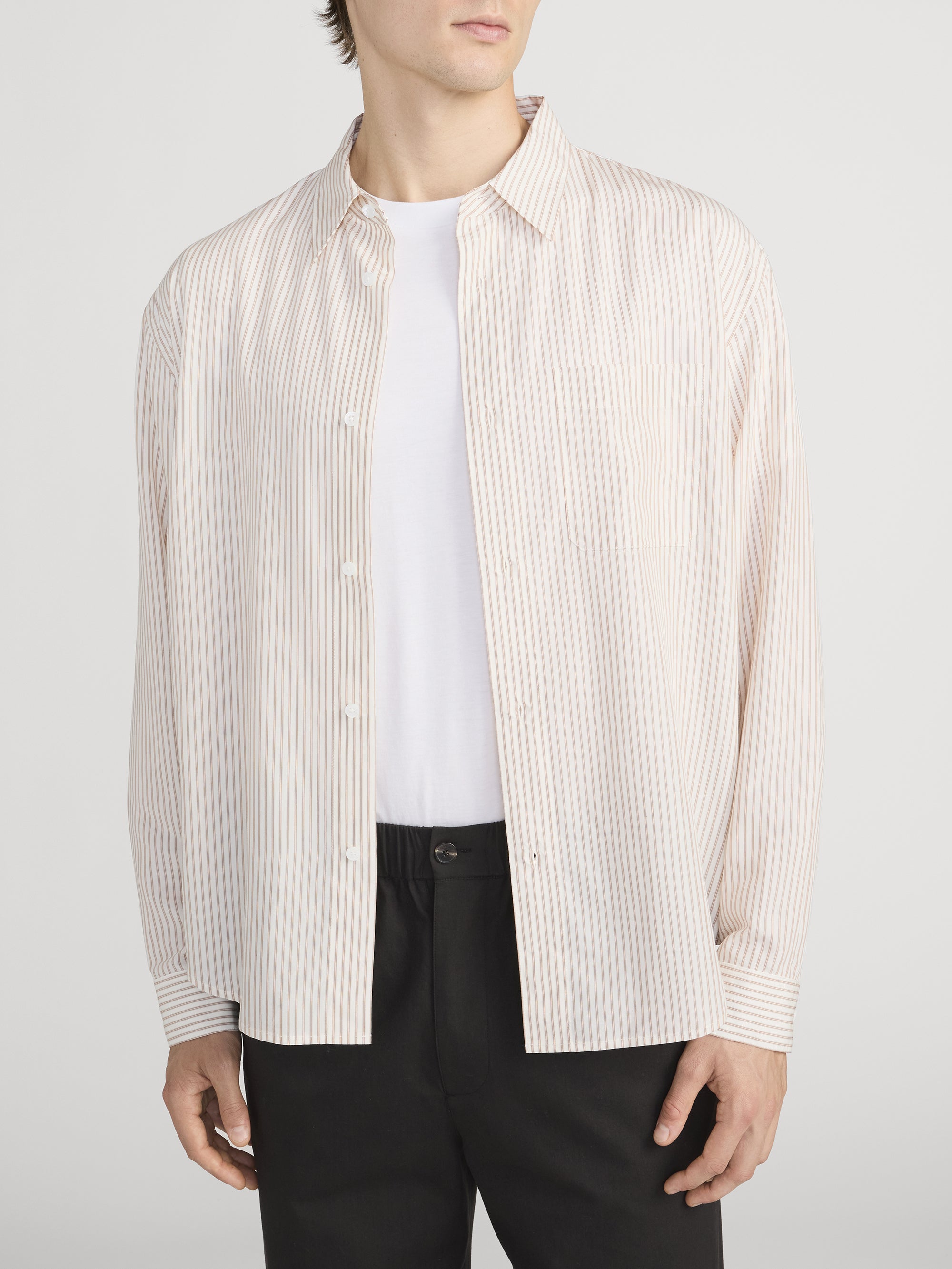 RELAXED SHIRT BROWN STRIPE
