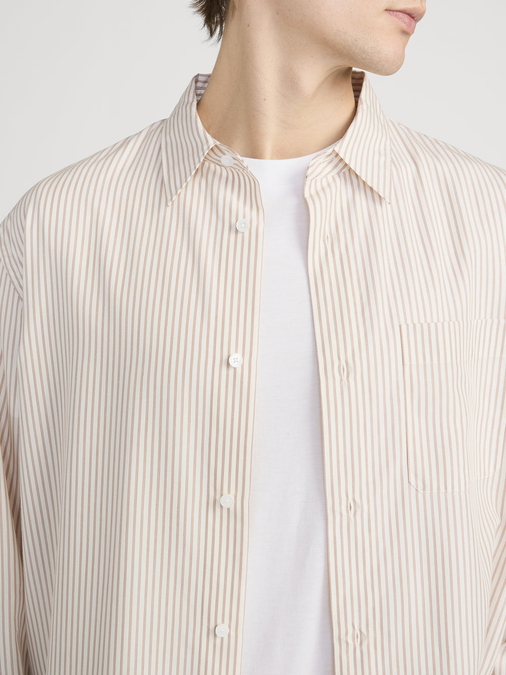brown stripe dress shirt Men's Milano Moda Classic Stylish Striped Dress Shirt Dark Brown style S36