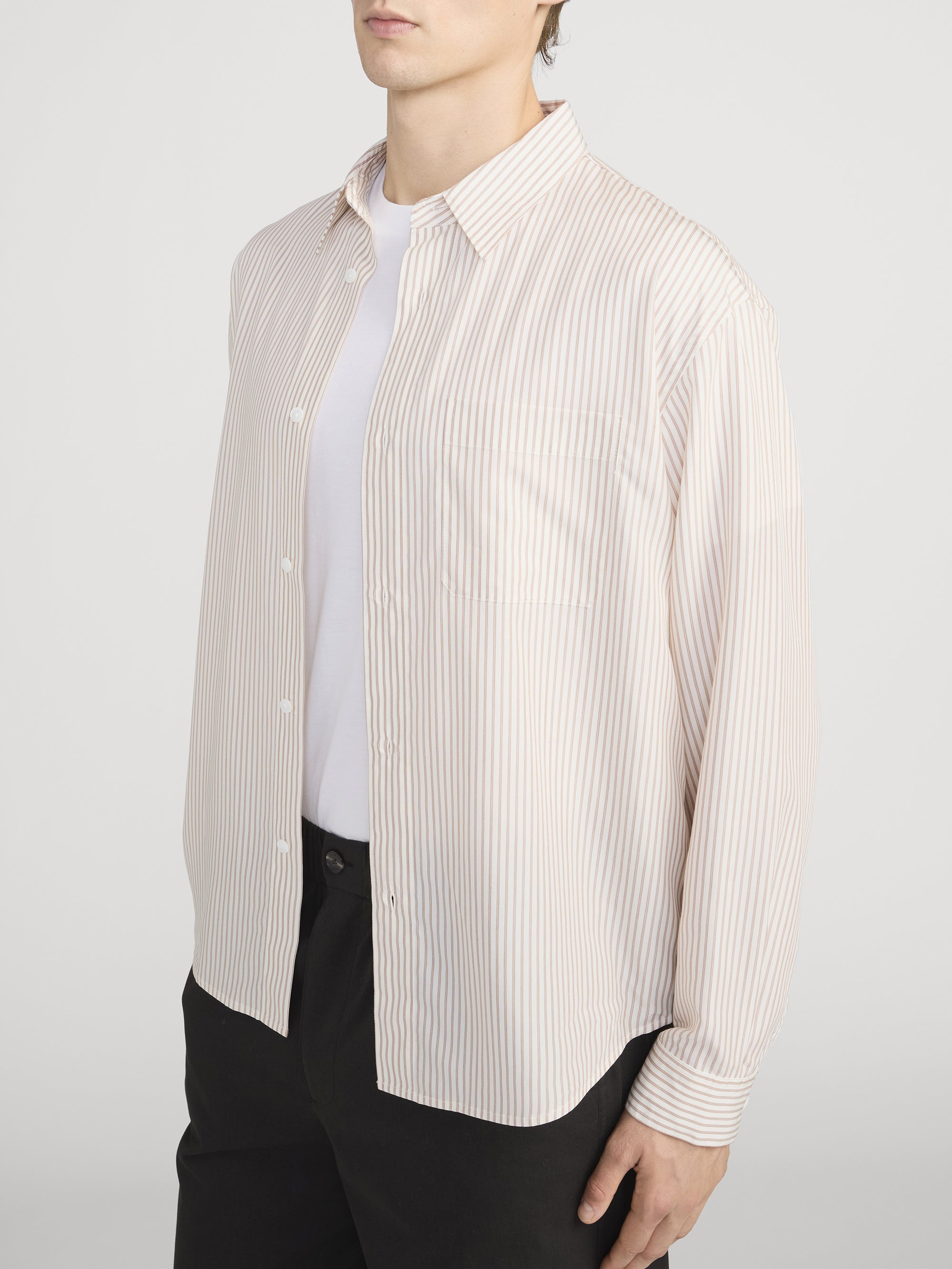 RELAXED SHIRT BROWN STRIPE