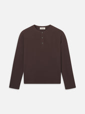 Long Sleeve Henley Shirt -- Mud Grey