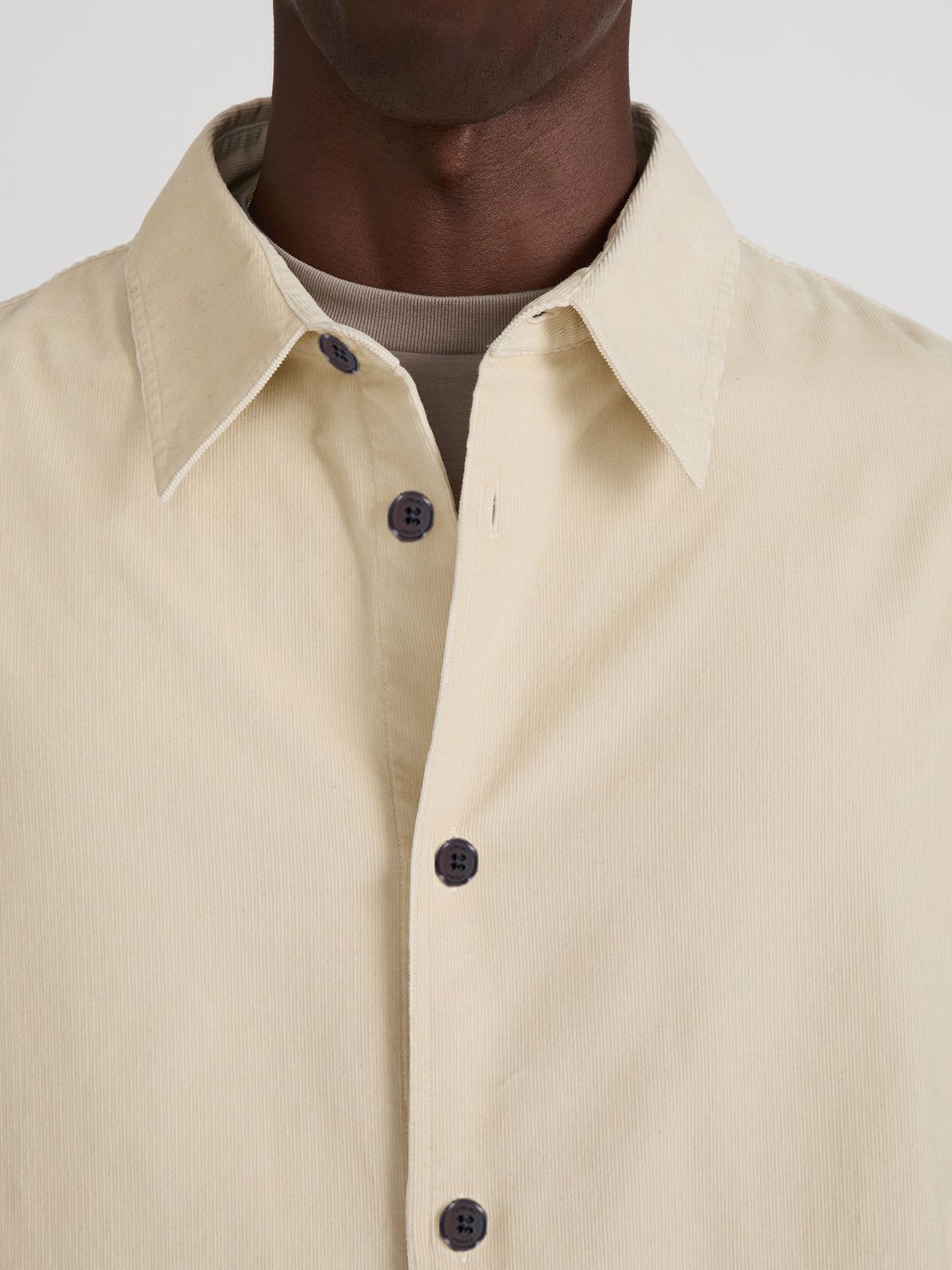Micro Cord Shirt -- Warm Cream