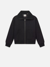 Rib Collar Wool Jacket -- Black