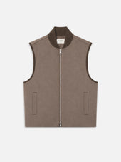 The Equestrian Double Face Wool Vest -- Taupe