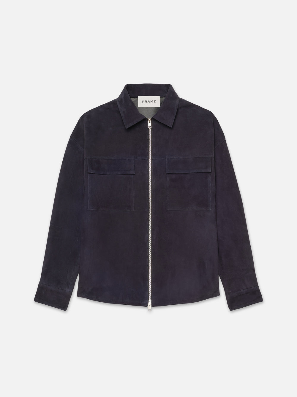 CLEAN SUEDE ZIP SHIRT DARK NAVY FRAME