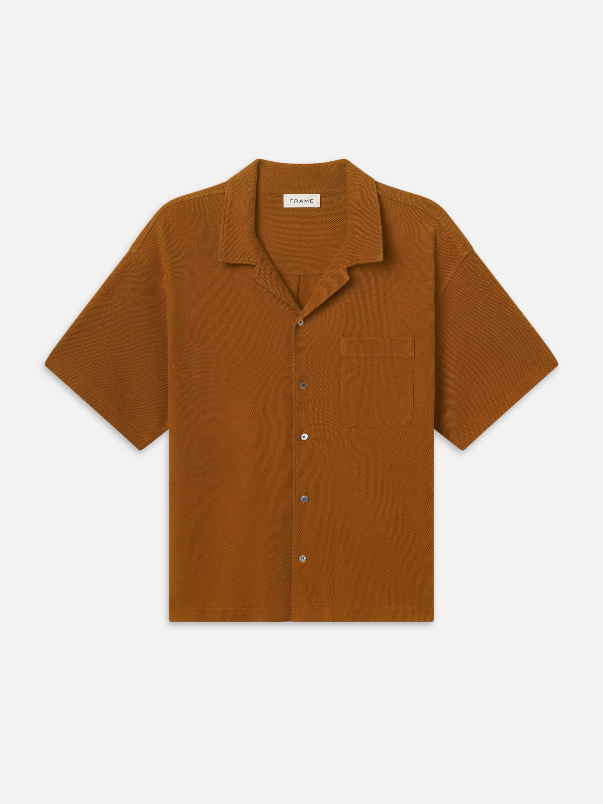 JACQUARD S/S RELAXED SHIRT DARK ORANGE