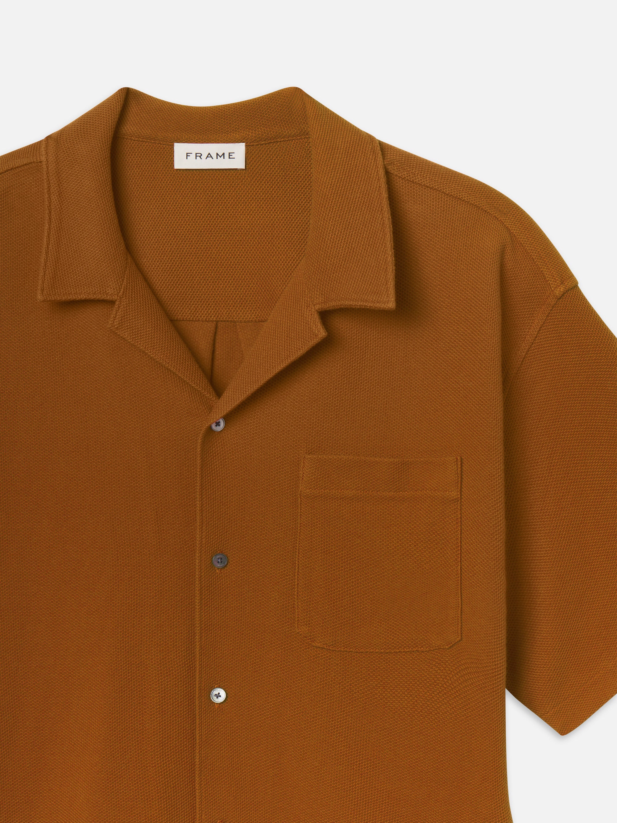 JACQUARD S/S RELAXED SHIRT DARK ORANGE