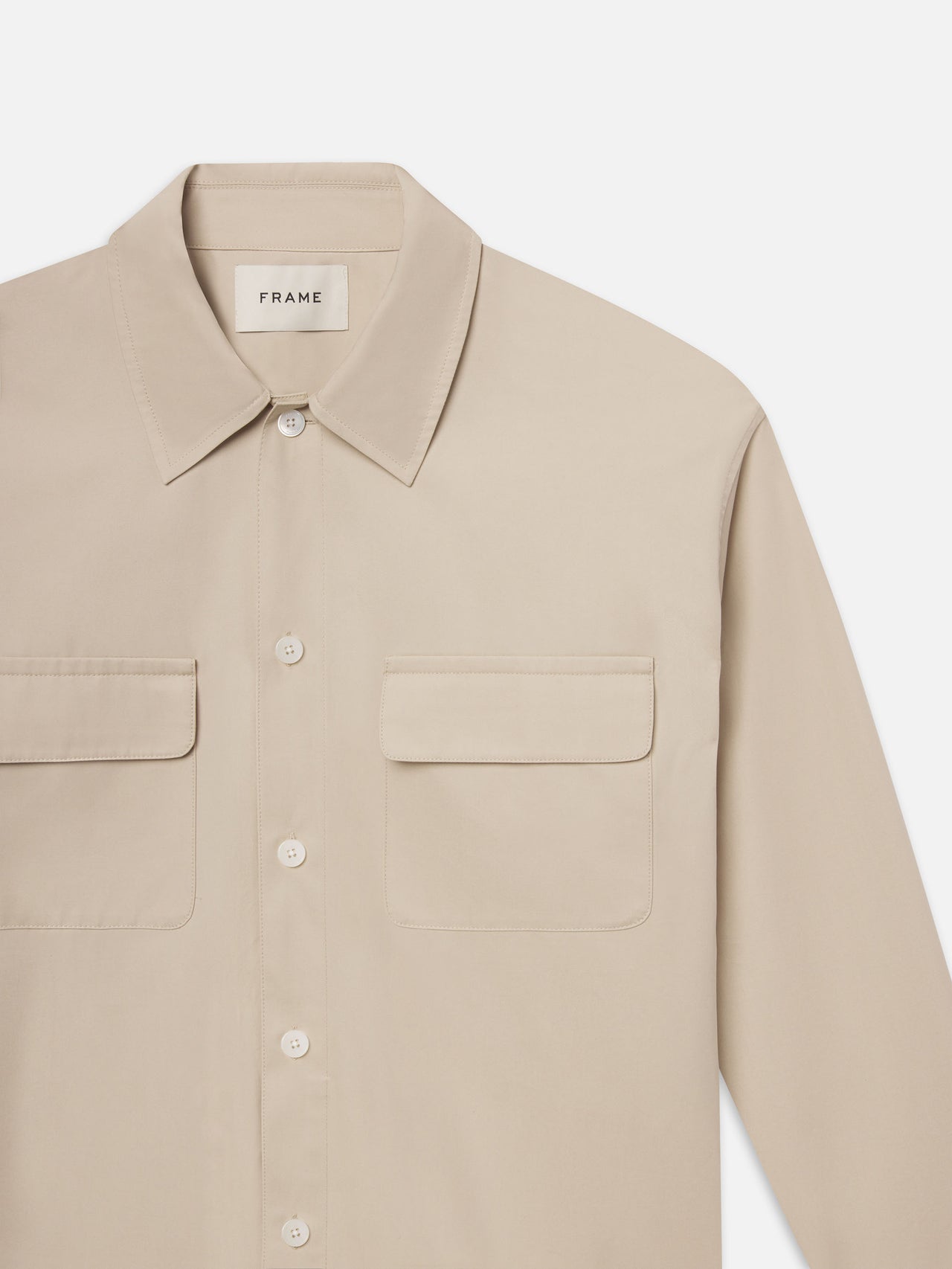 Double Pocket Over Shirt -- Light Beige