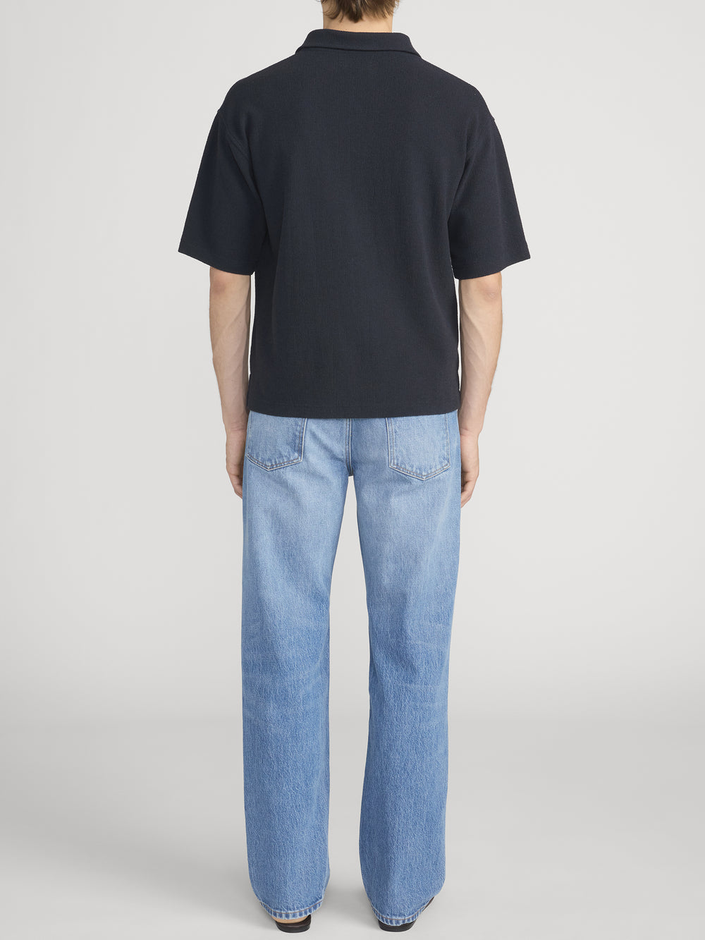 Textured Polo -- Dark Navy