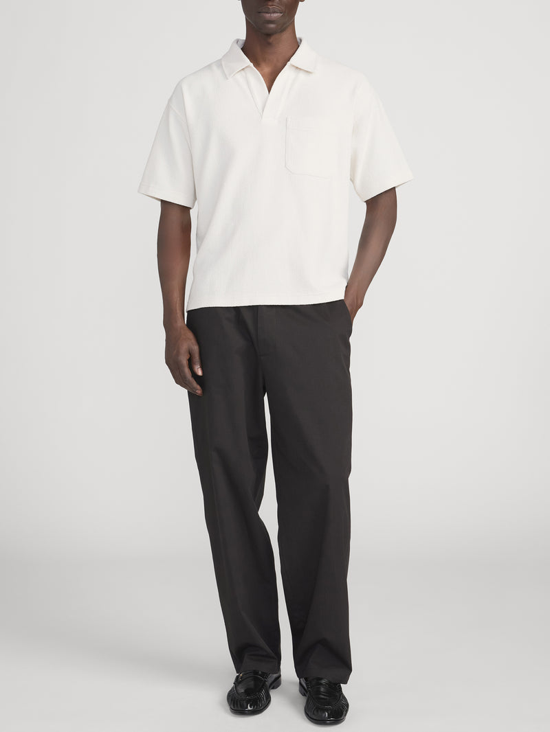 Textured Polo -- Light Stone