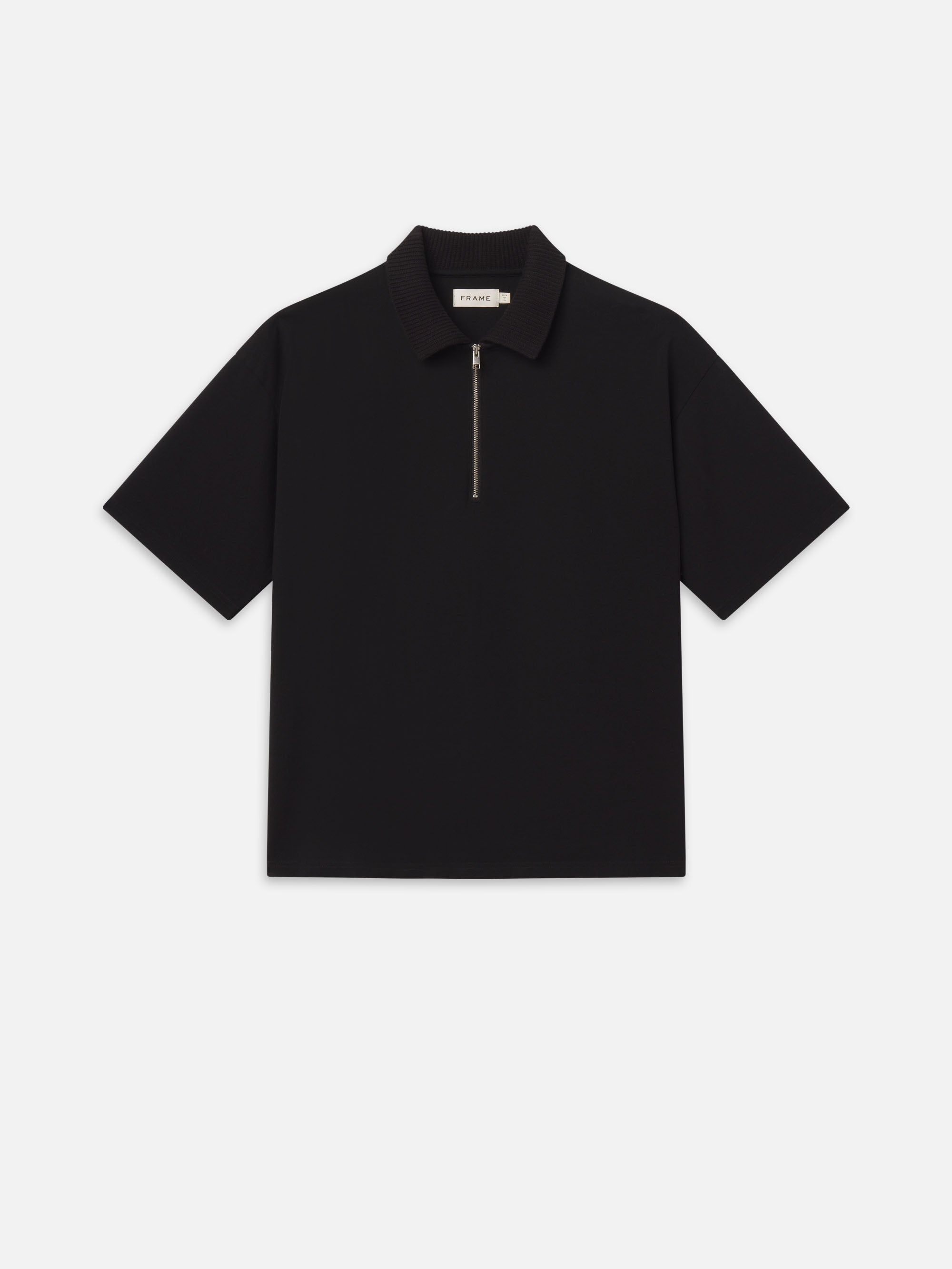 ZIP POLO SHIRT BLACK