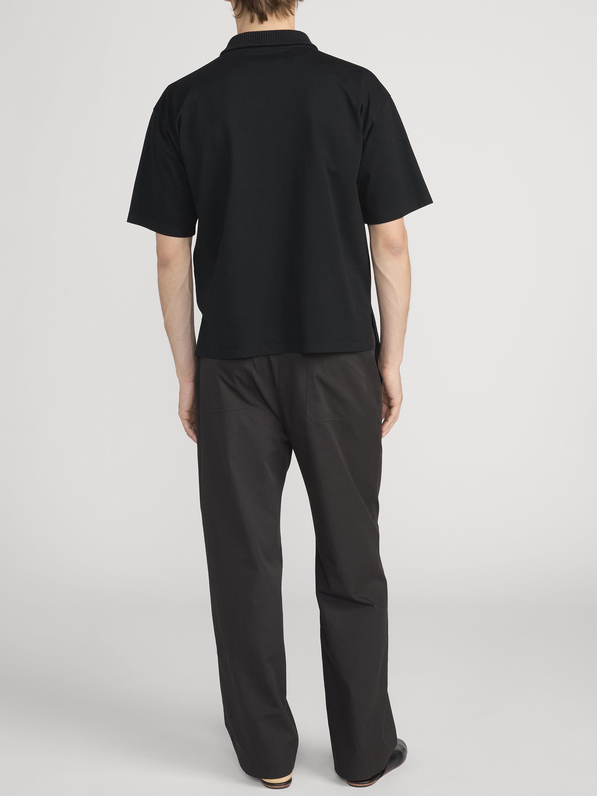 ZIP POLO SHIRT BLACK